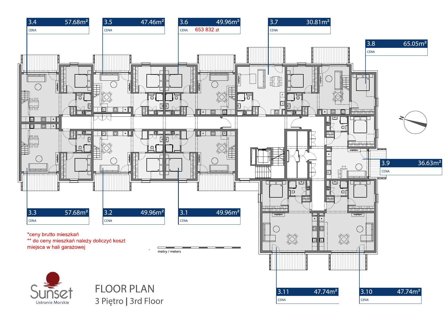 Apartament 49,96 m², piętro 3, oferta nr Budynek A 3.6, Sunset Ustronie Morskie, Ustronie Morskie, ul. Rolna-idx